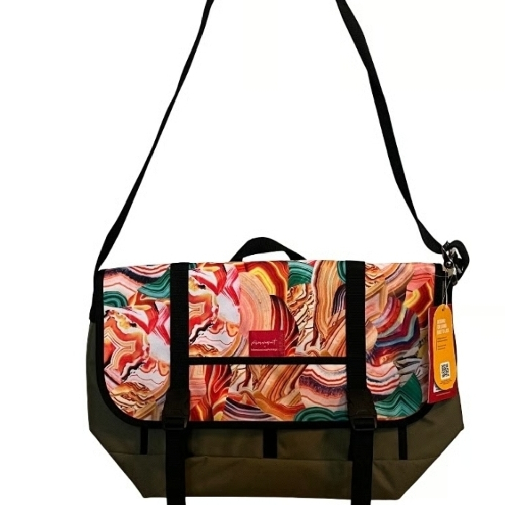 FP MOVEMENT by Free People xManhattan Portage Kaleidoscope Messenger Bag NWT